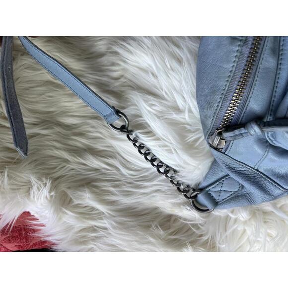 Free People Light Blue Leather Crossbody Bag - Picture 3 of 8